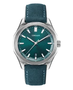 Circula Watches Facet 41 Petrol Suede Strap