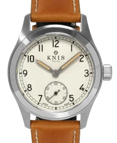 KNIS Kyoto Retro Military Watch - Off-White Dial with Camel Leather Strap KN003-WHCALE