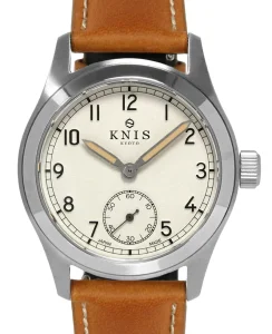 KNIS Kyoto Retro Military Watch - Off-White Dial with Camel Leather Strap KN003-WHCALE