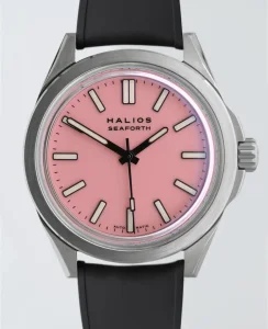 HALIOS SEAFORTH IV O.W.W.W. Pink Fixed Bezel Titanium Rubber Strap Only