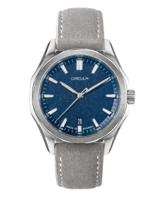 Circula Watches Facet 41 Blue Suede Strap