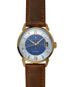Markwell "datematic" SS Gold PVD w/ Cobalt Blue Dial