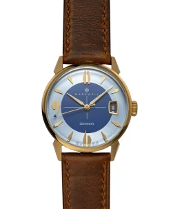 Markwell "datematic" SS Gold PVD w/ Cobalt Blue Dial