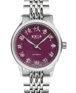 KNIS Kyoto KOKU Automatic KANJI Kyoto Purple Engraved Dial Stainless Steel Bracelet (KN005-KJPPRC)