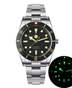 San Martin SN0138B Black Dial Golden Color Logo