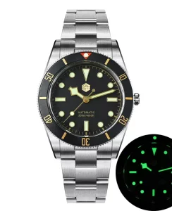San Martin SN0138B Black Dial Golden Color Logo