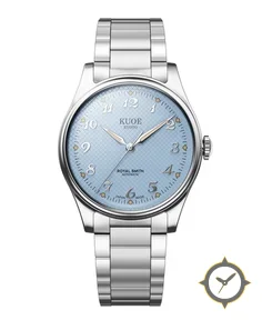 Kuoe ROYAL SMITH 90-006 Breguet Numerals Silver Case Blue Dial