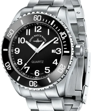 Zeno-Watch Basel Diver Ceramic Quartz black MB