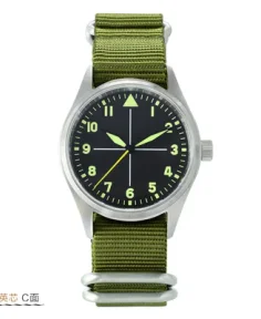 San Martin SN030-G-SY Dial C Black Green Nato Nylon
