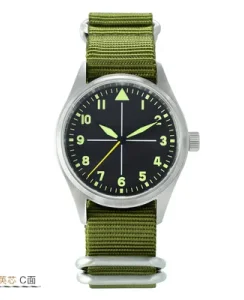 San Martin SN030-G-SY Dial C Black Green Nato Nylon