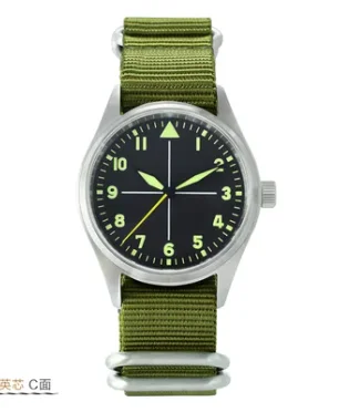 San Martin SN030-G-SY Dial C Black Green Nato Nylon