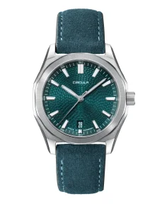 Circula Watches Facet 38 Petrol Suede Strap