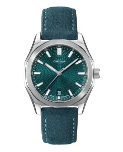 Circula Watches Facet 38 Petrol Suede Strap