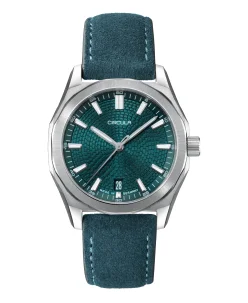 Circula Watches Facet 38 Petrol Suede Strap