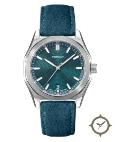 Circula Watches Facet Petrol Suede Strap