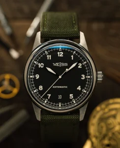 Weiss Watch Company Automatic Standard Issue Field Watch with Date - Black Dial