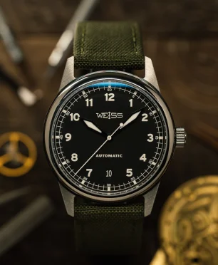 Weiss Watch Company Automatic Standard Issue Field Watch with Date - Black Dial