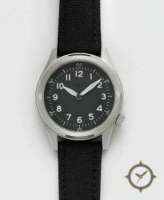 Vario 1945 A-11S Solar Quartz Raven Black Field Watch
