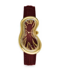 Exaequo Classic Melting Stainless steel 316L Burgundy - PVD Yellow Gold