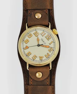 Vario 1918 Pilot Brass Cream Dial with Orange Lume Watch