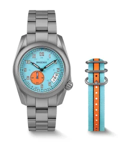 Boderry VOYAGER 38 100M Waterproof Titanium Field Watch 917G-bracelet