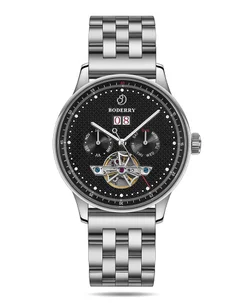 Boderry THE CHECKMATE Complication Automatic Watch with Date,Day,Month Display -Obsidian & Bracelet