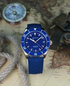 Aquatico Bronze Raider Ceramic Blue Dial NO DATE