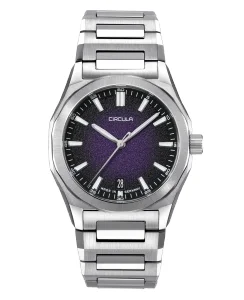 Circula Watches Facet 38 Violett Steel Strap with Butterfly Clasp