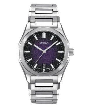 Circula Watches Facet 38 Violett Steel Strap with Butterfly Clasp