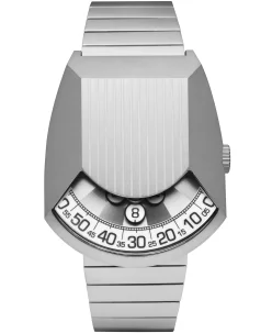 Xeric Retronaut Automatic Wandering Hour Matte Steel White