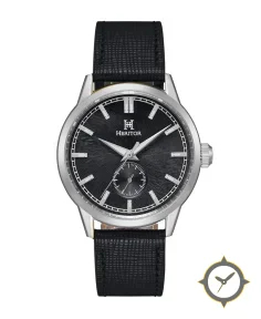 Heritor Automatic Argento Leather-Band Watch