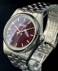 Cincinnati Watch Company Rust Red Enamel over Hammered Finish #2