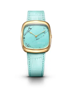 Dennison Natural Turquoise Stone In Gold Small