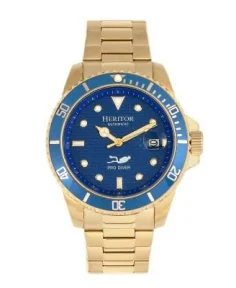 Heritor Watches Heritor Automatic Lucius Men's Watch w/Date Bracelet Gold/Blue