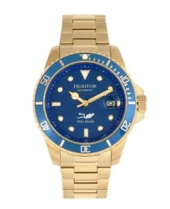 Heritor Watches Heritor Automatic Lucius Men's Watch w/Date Bracelet Gold/Blue
