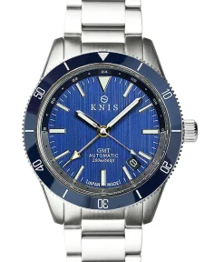 KNIS Kyoto GMT Automatic Divers Watch Blue Stainless Steel Bracelet (KN007-BL)