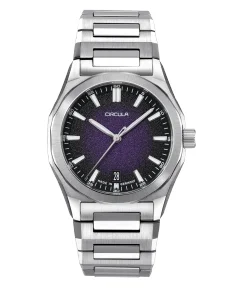 Circula Watches Facet 38 Violett Steel Strap with Extension Folding Clasp
