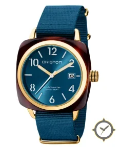 Briston Clubmaster Classic - HMS - Gold - Peacock blue