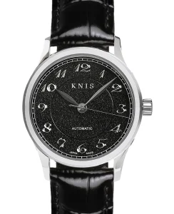 KNIS Kyoto KOKU Automatic Breguet Numerals Black Engraved Dial Leather Strap (KN005-BGBKLE)