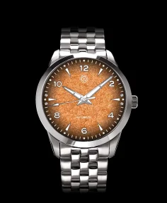 MMI Watches AWAGAMI FACTORY X MMI WATCHES: "FUMES ORANGE WASHI DIAL" MODEL NLF-03