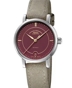 Mühle Glashütte Teutonia IV Lady in Raspberry with suede strap