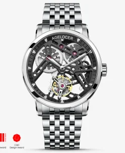 Agelocer Original Hollow Free-sprung Balance Flying Tourbillon Mechanical