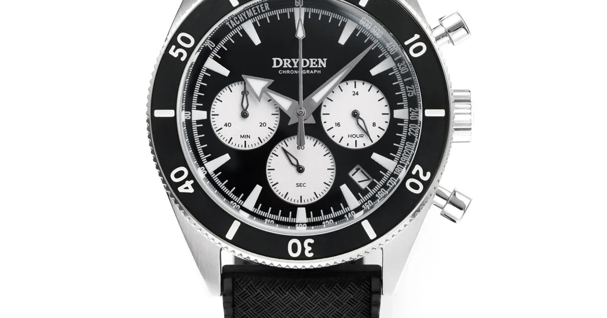 Dryden Chrono Diver Series 1 Black Modern Reverse Panda | Chronoscout