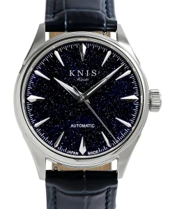 KNIS Kyoto Aventurine Dial Automatic Made in Japan Silver Blue Leather Strap KN001-AVSVBLLE