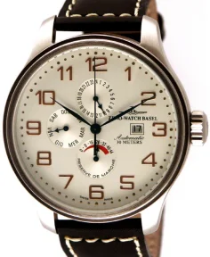 Zeno-Watch Basel Oversized Retro Power Reserve, Day Date, Dual-Time