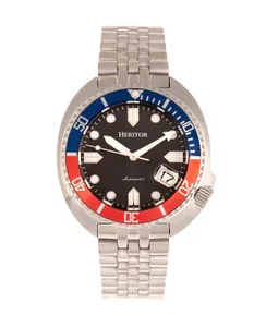 Heritor Watches Heritor Automatic Morrison Leather-Band Watch w/Date Bracelet Black/Multicolor