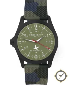 HOOK+GAFF Field Watch Black PVD Olive Dial