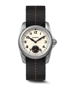 Boderry VOYAGER S72 72-Hour Power Reserve Titanium Automatic Field Watch, 100M Water Resistant Cream
