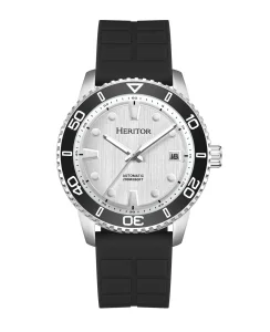 Heritor Watches Heritor Automatic Marshall Leather-Band Watch White/Black