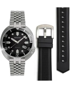Heritor Watches Heritor Automatic Matador Box Set with Interchangable Bands and Date Display Black/Silver